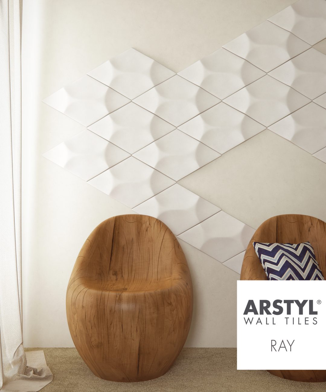 RAY Arstyl 3D Wall Tile 1pc From NMC Copley Decor 3D Wall Panels And